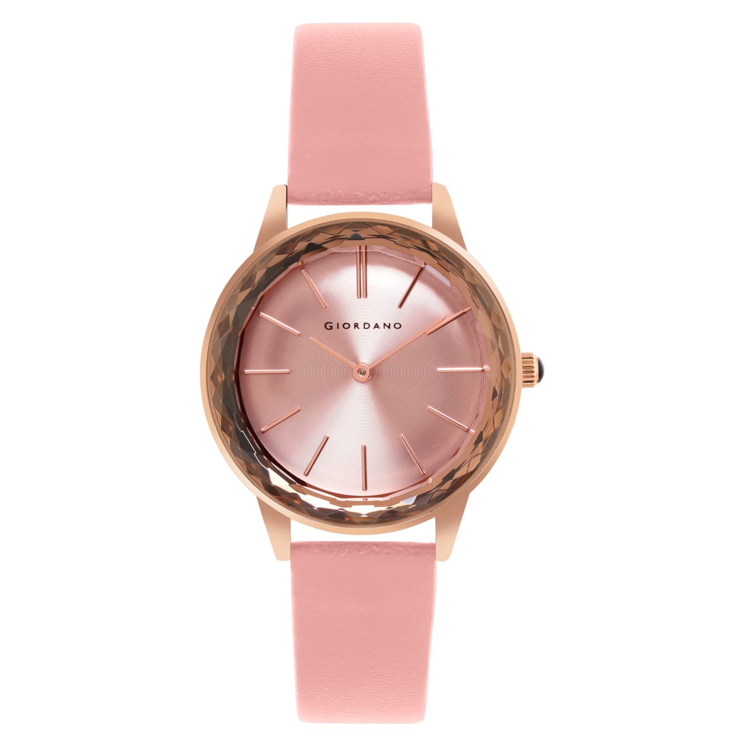 Giordano Analogue Watch for Women with Pink Dial and Leather Strap Ladies Wrist Watch GZ-60022-03 (B09YMFLD77) Amazon Price History, Amazon Price Tracker