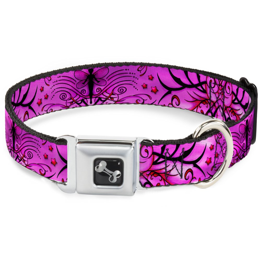Collier de chien nylon robuste Buckle Down Dc-w32048-m motif rose pour grand parc