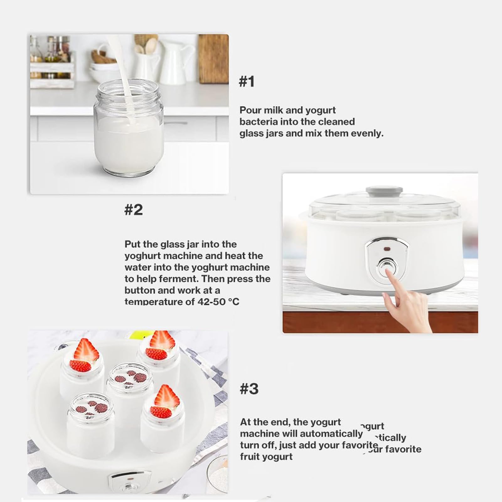 1,5L Pro Yogurt System: Fermentor wielokultura ze stali nierdzewnej z precyzyjnym termostatem + auto ferment-Cool-wolne od greckiego/laktozy/