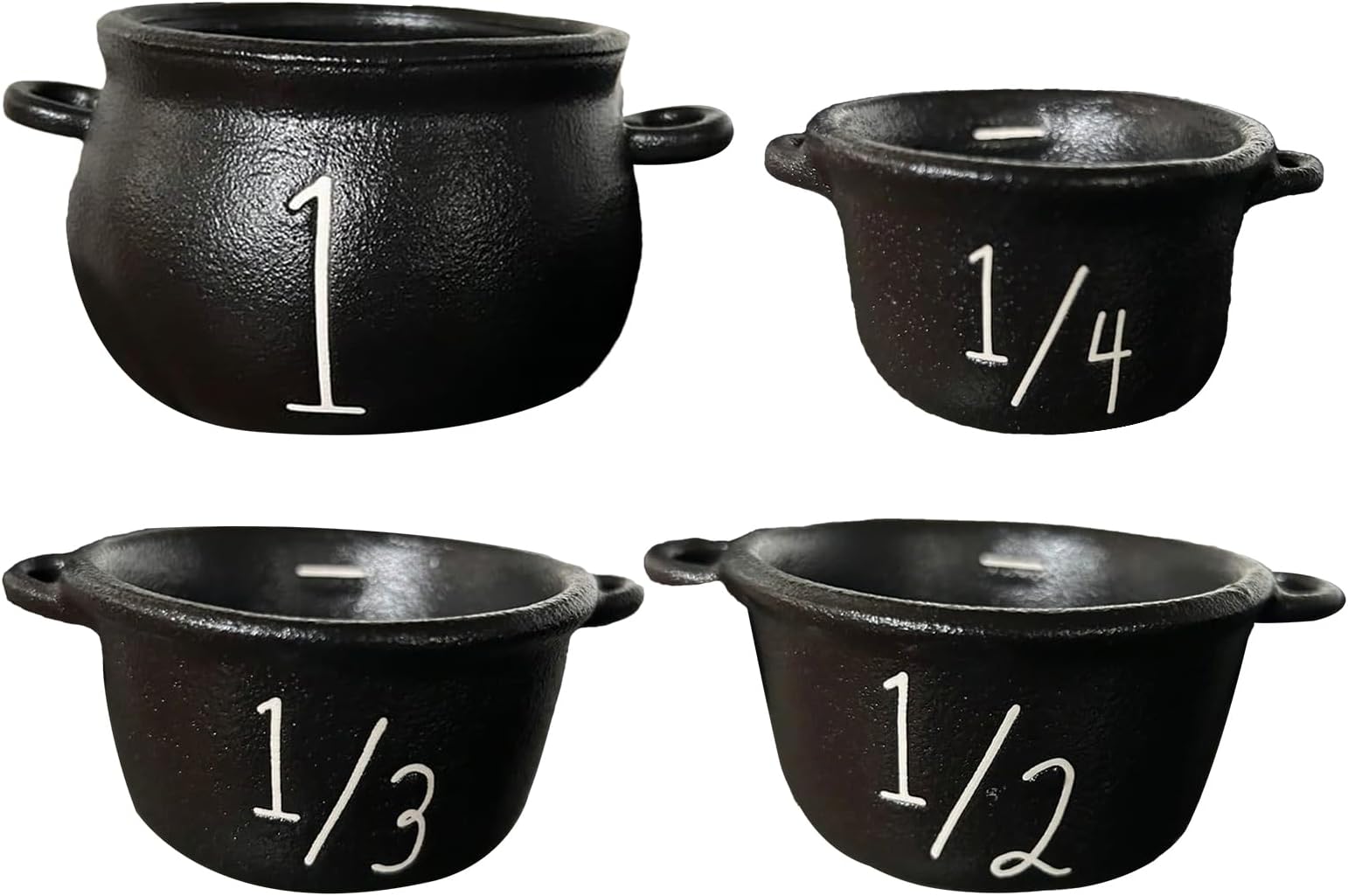 Witch Cauldron for Halloween, Small Black Measuring Witch Cauldron, Decorative Desktop Ornament for Skeleton Prop Themed Parties Trick-or-treating Haunted Houses Everyday Play