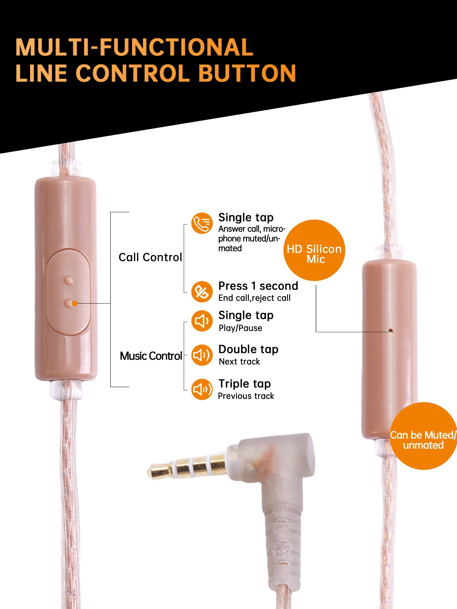 Auricolari cablati IEM ad alta risoluzione ad alta sensibilità a doppio magnete, cavo staccabile con microfono, isolamento acustico, jack da 3,5 mm, nero