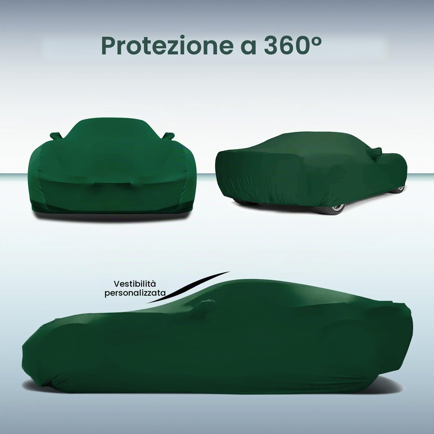 WinPower Telo Copriauto da Interno Antipolvere Traspirante Teso Elasticità Telo Macchina Antigraffio Morbido Auto Sportiva Universale Copertura Auto per Garage Salone,4.18-4.59M, 1Pc