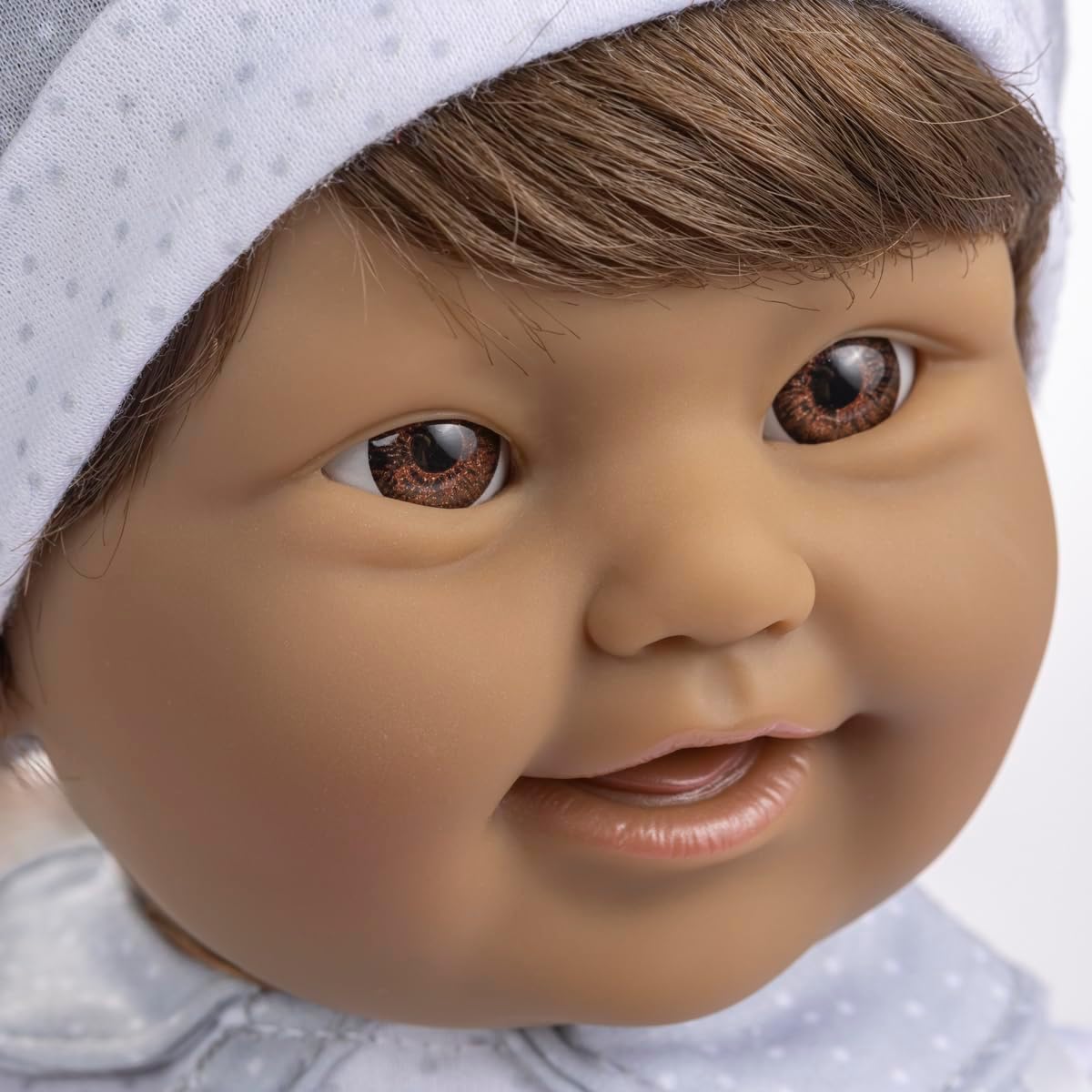 JC Toys 16" Soft Body Baby Doll with Down Syndrome/Brown Hair/Magic Milk Bottle/Realistic & Inclusive