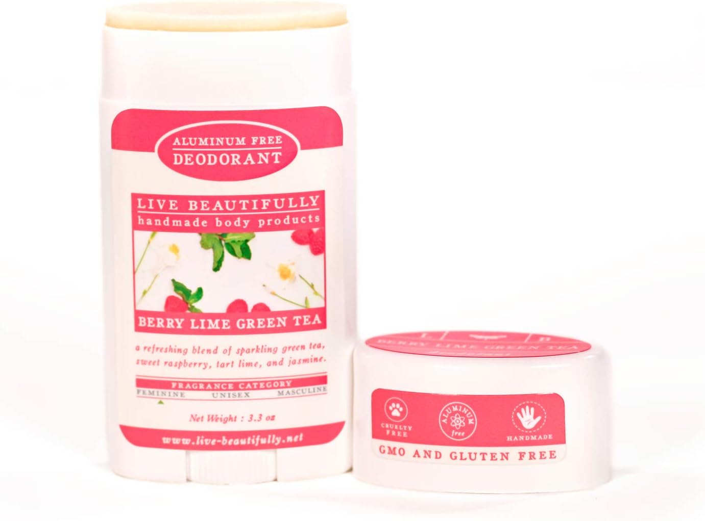 Aluminum Free Deodorant - Berry Lime Green Tea - Live Beautifully