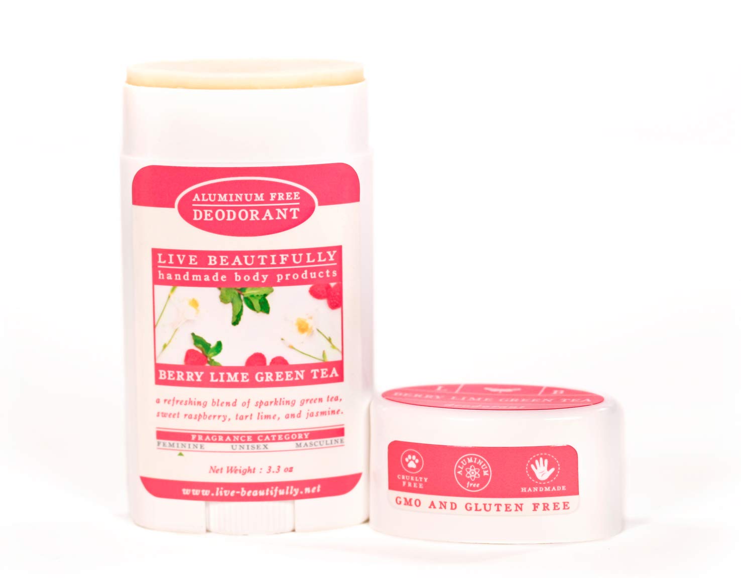 Aluminum Free Deodorant - Berry Lime Green Tea - Live Beautifully
