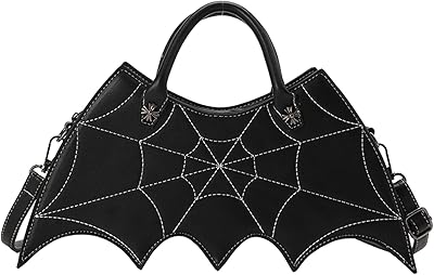 KUANG! Women Bat Wing Shoulder Bag Fashion Halloween Spider Web Tote Purse Crossbody Handbags Purse for Girls