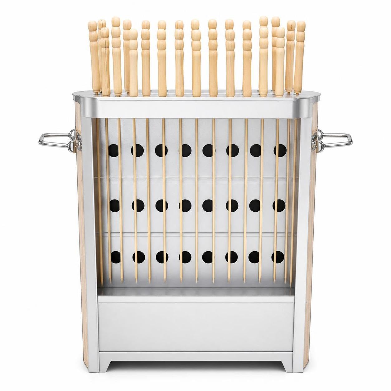 Grill a Carbone Forno Brasare Senza Fumo, 26 spiedini da 300 mm per barbecue