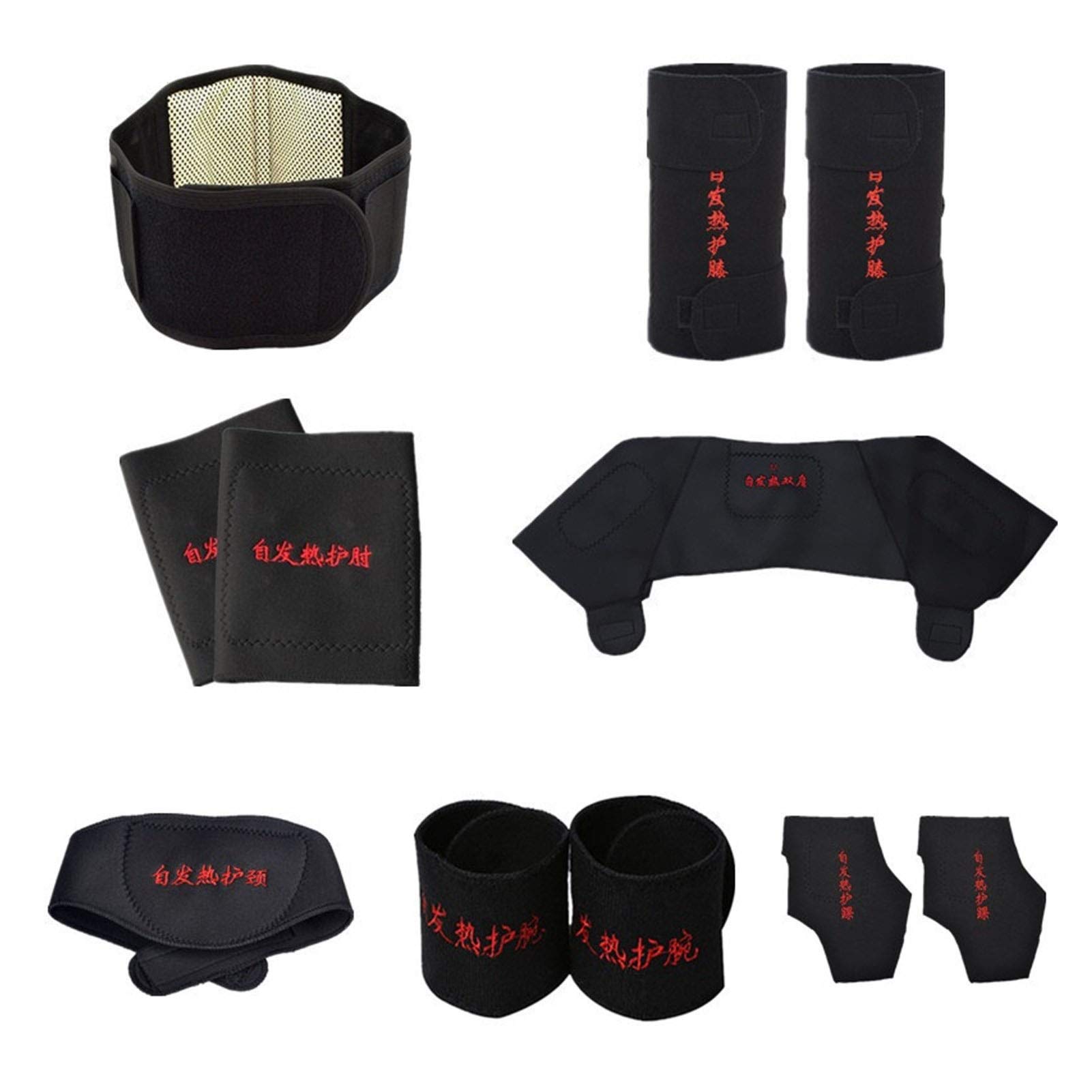 11pcs set Self-heating Tourmaline Belt Magnetic Therapy Neck Shoulder Posture Correcter Knee Support Brace Massager Products Size X-Large