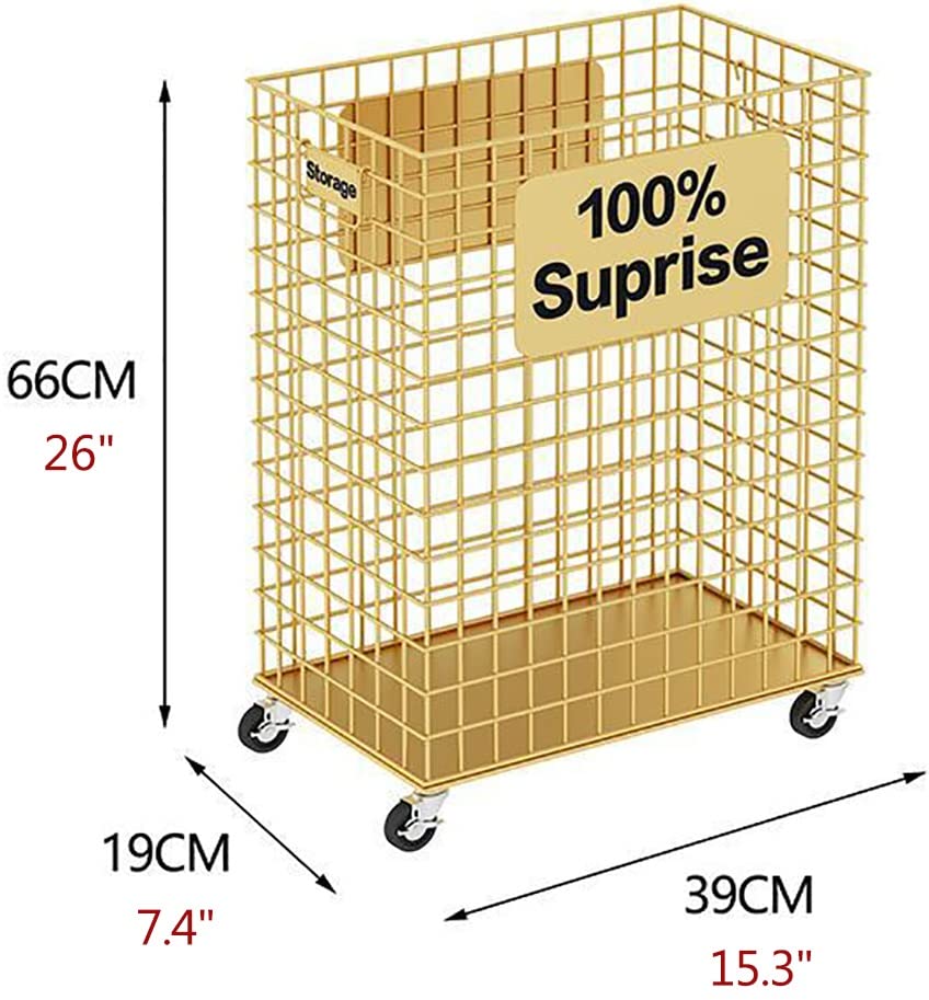 Panier à linge roulant extra large en fil métallique noir - 2