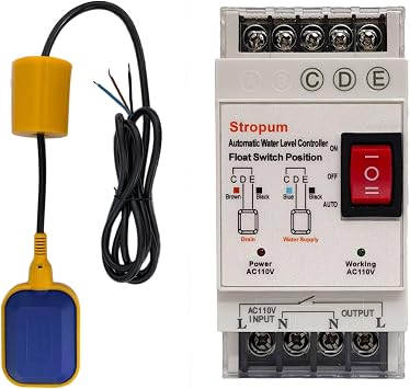 Automatic Sump Pump Float Switch Controller,Auto Water Level Control,AC 110V Liquid Level Sensor Detector Relay with 9.8Ft Float Switch for Sewage Pump, Water Tank, Septic Tank,FL-1
