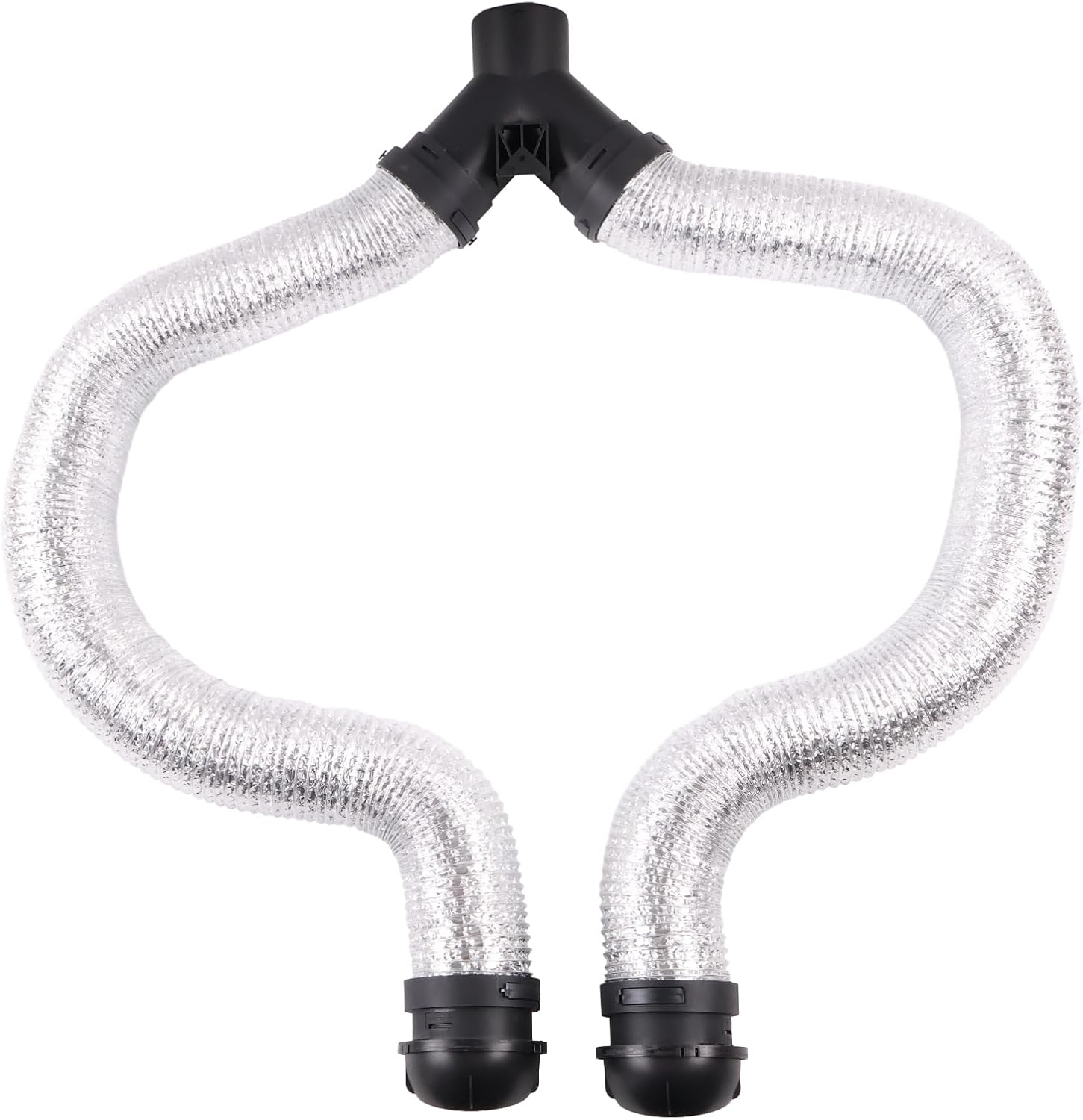 ZTUOAUMA 75mm Y-Branch Connector Dual Air Duct Outlets Auxiliary Aluminium Foil Hose Kit Compatible with Eberspacher Airtronic D4 D5 Webasto Air Top 3500 5000 and More 5KW 8KW Diesel Parking Heaters