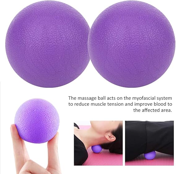 Massage Ball, Deep Tissue Muscle Relief, Portable Trigger Point Therapy for Myofascial Release, High Density TPR Material for Front and Back