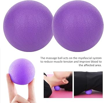 Massage Ball, Deep Tissue Muscle Relief, Portable Trigger Point Therapy for Myofascial Release, High Density TPR Material for Front and Back