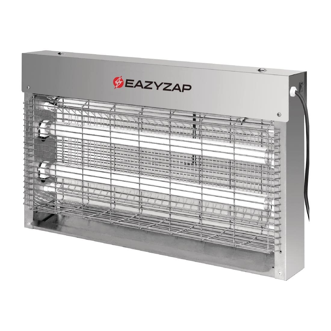 Eazyzap FP984 Energoszczędna LED-owa Lampa owadobójcza Pokrycie 100m² Trwała Stal Nierdzewna Żarówki ekologiczne: 2 x 7 Watt Żarówka zapasowa AJ637