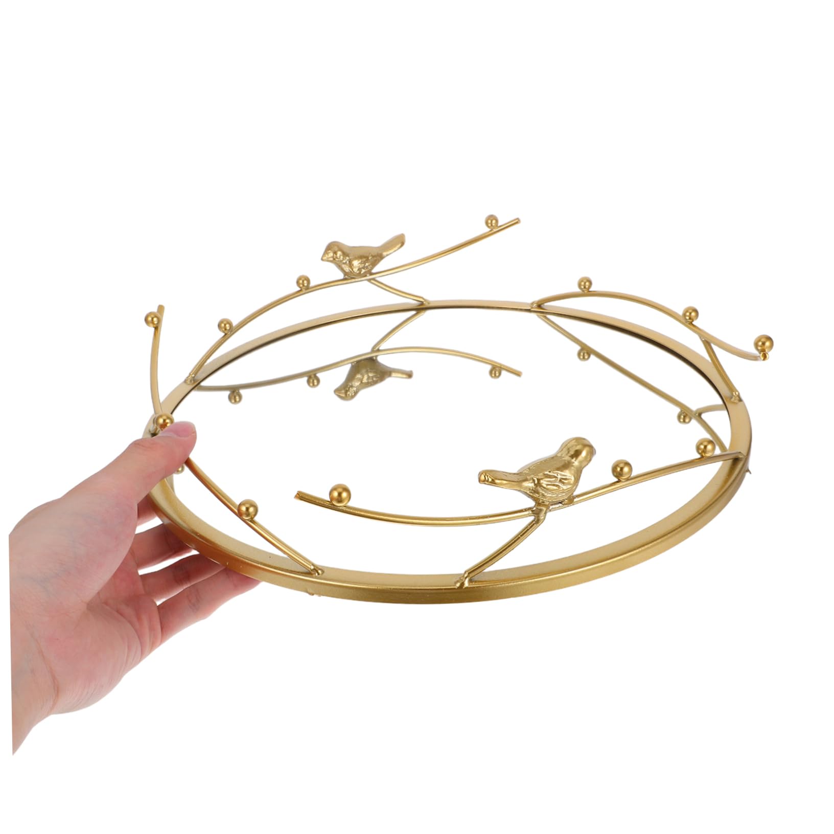 Elegant Round Gold Mirror Tray for Jewelry Perfume and Cosmetics Storage Home Decor