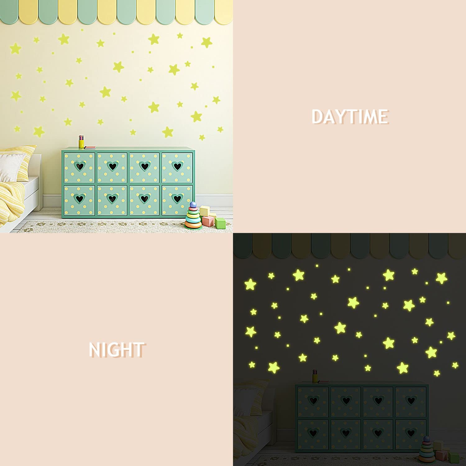 452 Pegatinas de estrella que brillan en la oscuridad, hermosas pegatinas adhesivas de estrella luminosa DIY para dormitorio de niños, decoración de sala de estar