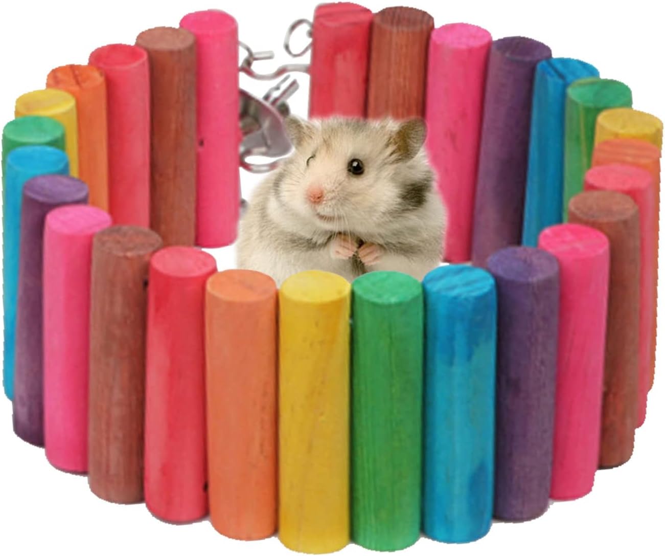 Hamster Suspension Bridge,Wooden Pet Ladder,Hamster Bendable Ladder Cage Accessories for Dwarf Hamster Mouse Gerbil Chinchilla Chipmunk…