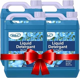 Liquid Detergent Blue (Pack of 4) 20 Liter, All type for cloth, use for top load and front load Blue (5000 ml)