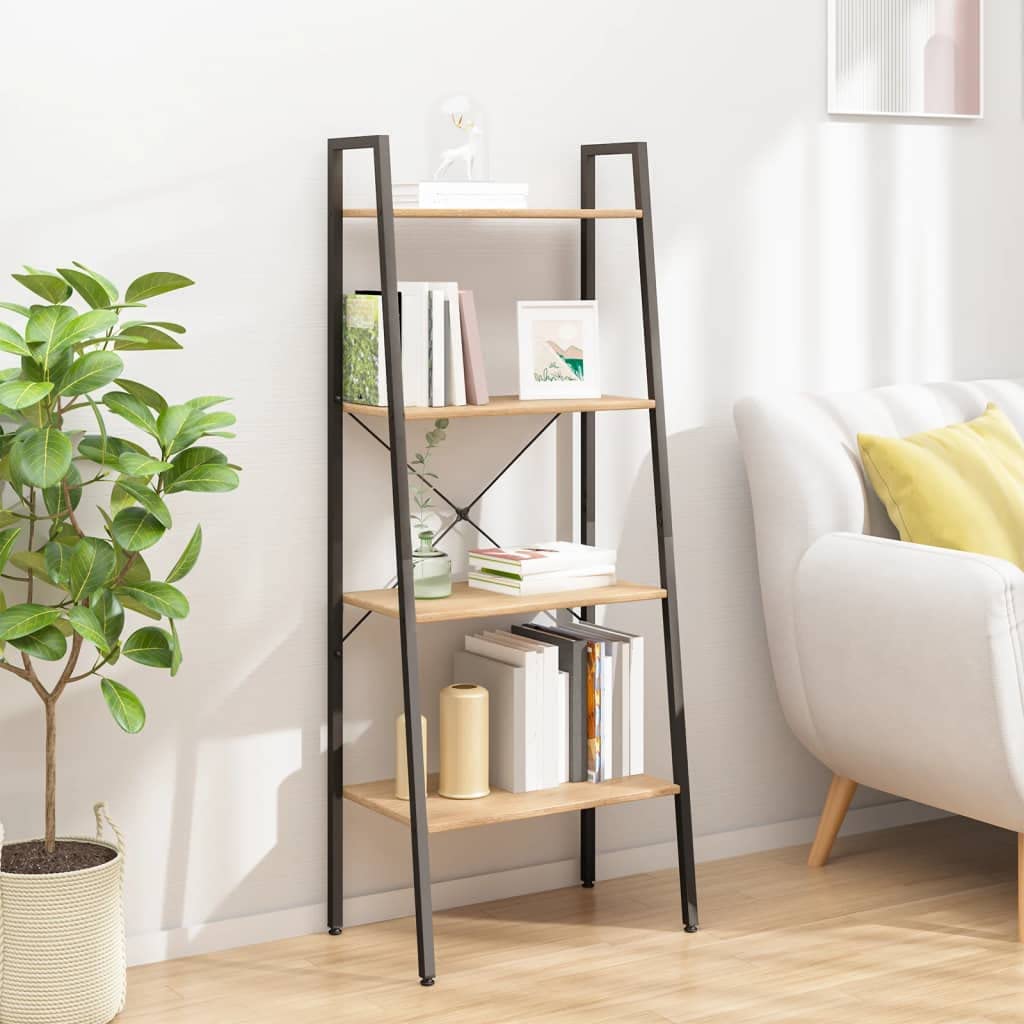 SYDE Scaffale con 4 ripiani, 56 x 35 x 140 cm | Struttura in acciaio resistente, per bagno, camera da letto, ufficio, soggiorno, fissaggio a parete incluso