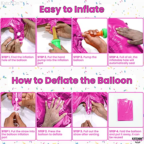 Image of KatchOn, Hot Pink Number 2 Balloon - 40 Inch Number Balloon | 2 Balloon Number, Two Cool Birthday Party Decorations Girl, Pink Party Decor, 2nd Birthday Decorations for girl