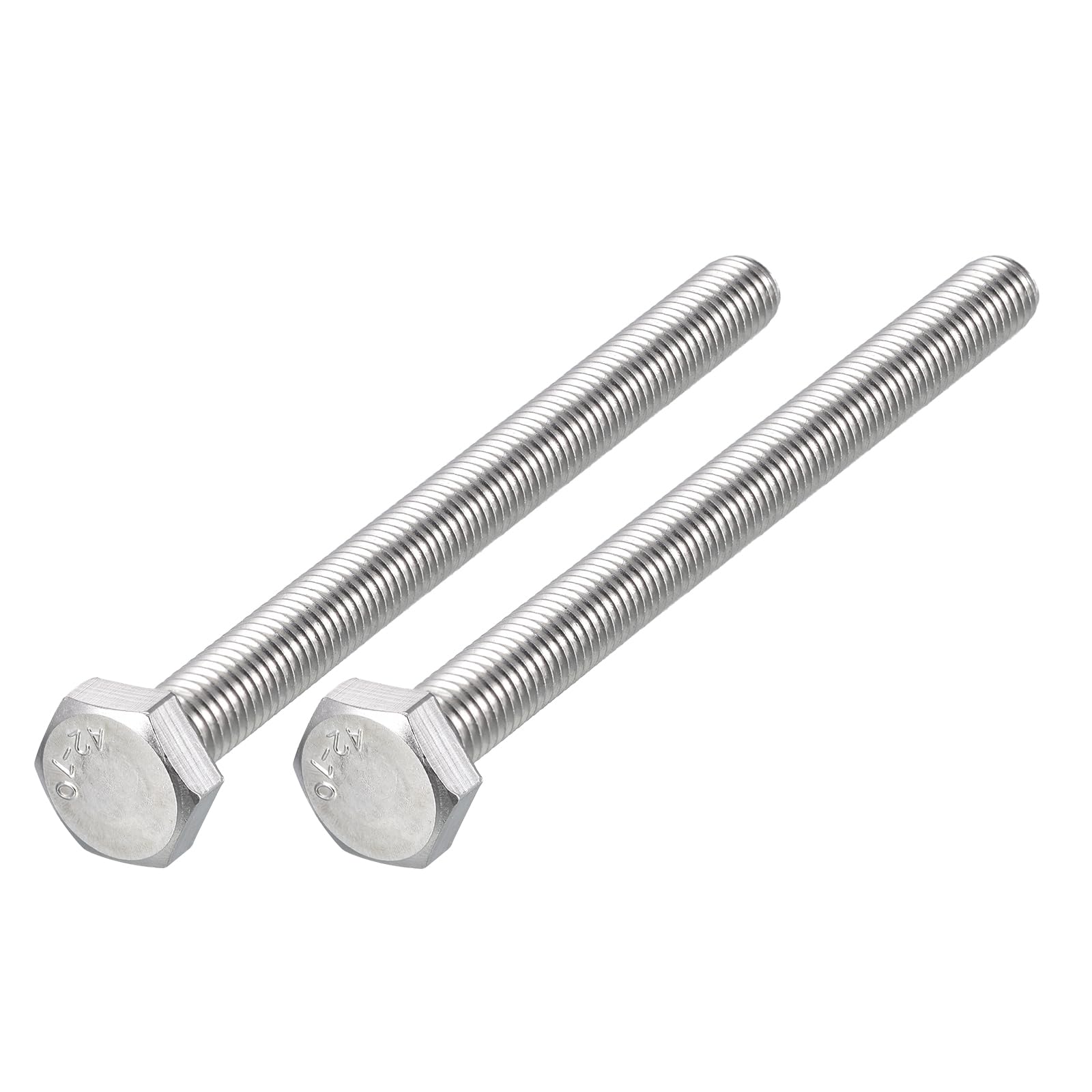 METALLIXITY Hex Bolts (M10-1.5x120mm) 2Pcs, 304 Stainless Steel Coarse Fully Threaded Hex Head Screw Bolt Machine Screws