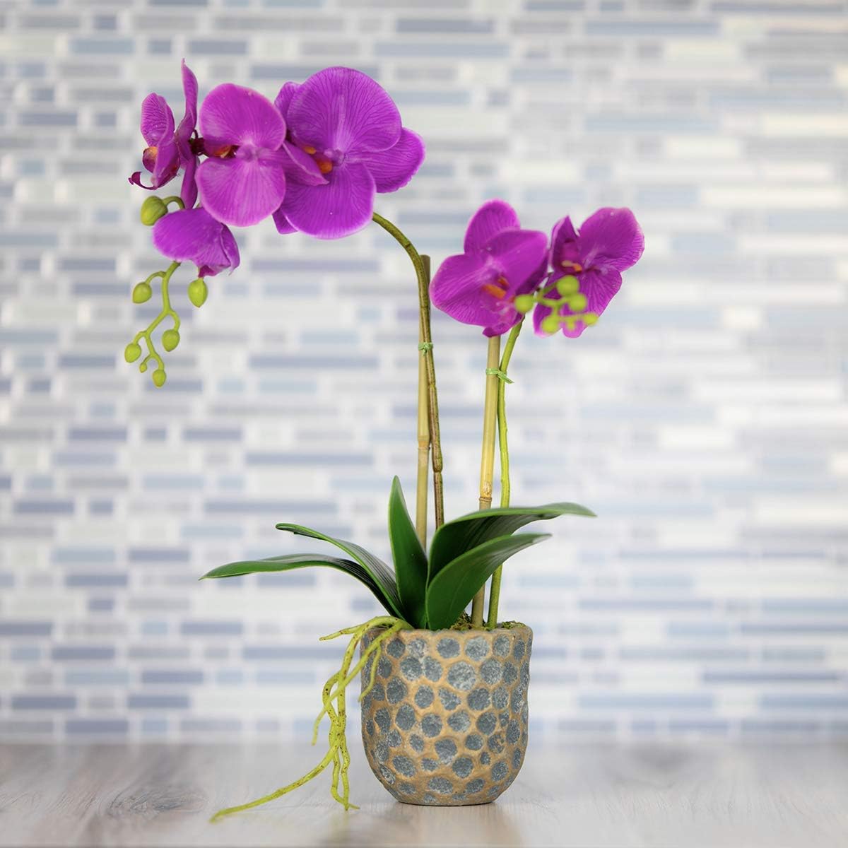 QUI-LO Perennial Gardens 18"-22" H Artificial Orchid Flowers, Fake Orchid, Artificial Orchids, Faux Orchid, Silk Orchids, Fake Flowers, Orchids Artificial Flowers (Rose)