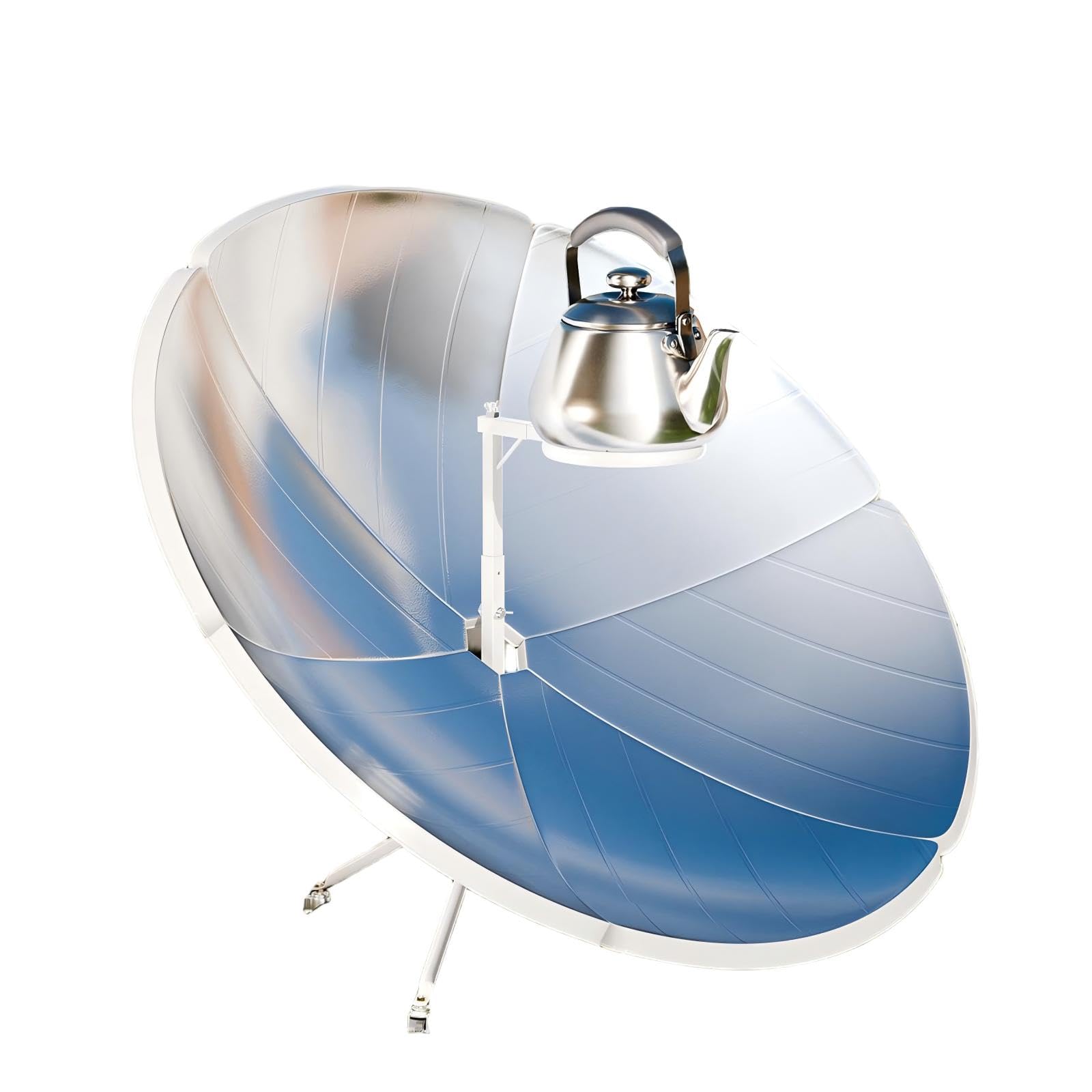 Fornello solare portatile parabolico, forno a energia solare concentrata, diametro 1,5 m, per campeggio, campeggio, all'aperto, picnic, educazione visiva o concentratore solare fai da te (800 a 1000 °
