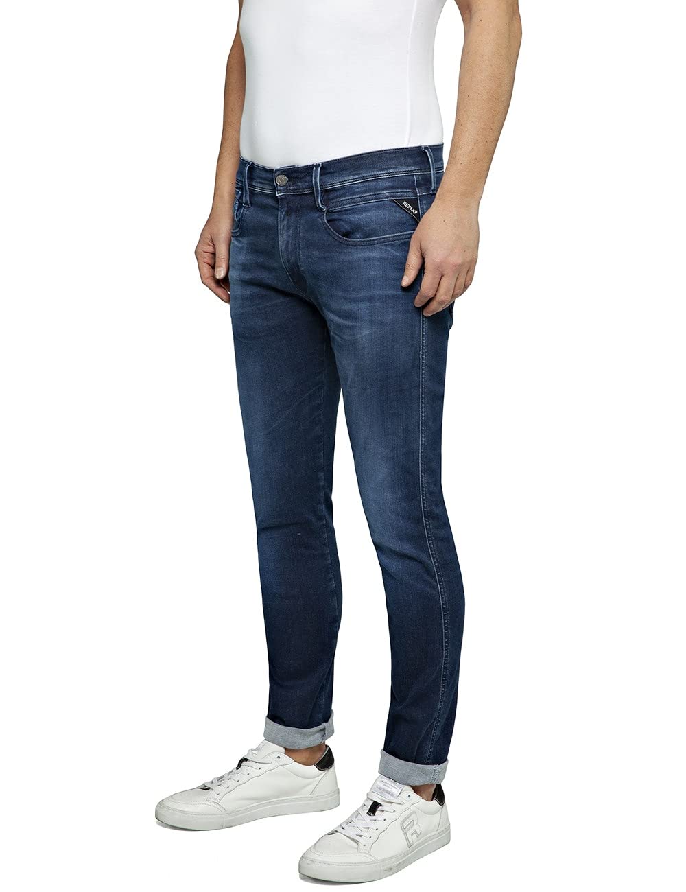 REPLAY Anbass Denim Jeans per Uomo, Stretch Jeans a gamba dritta con vita regolare, Modello: Slim Fit, Taglia: 27-40