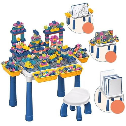 6 in 1 Multifunctional Activity Table with 300 Pieces Buildi...
