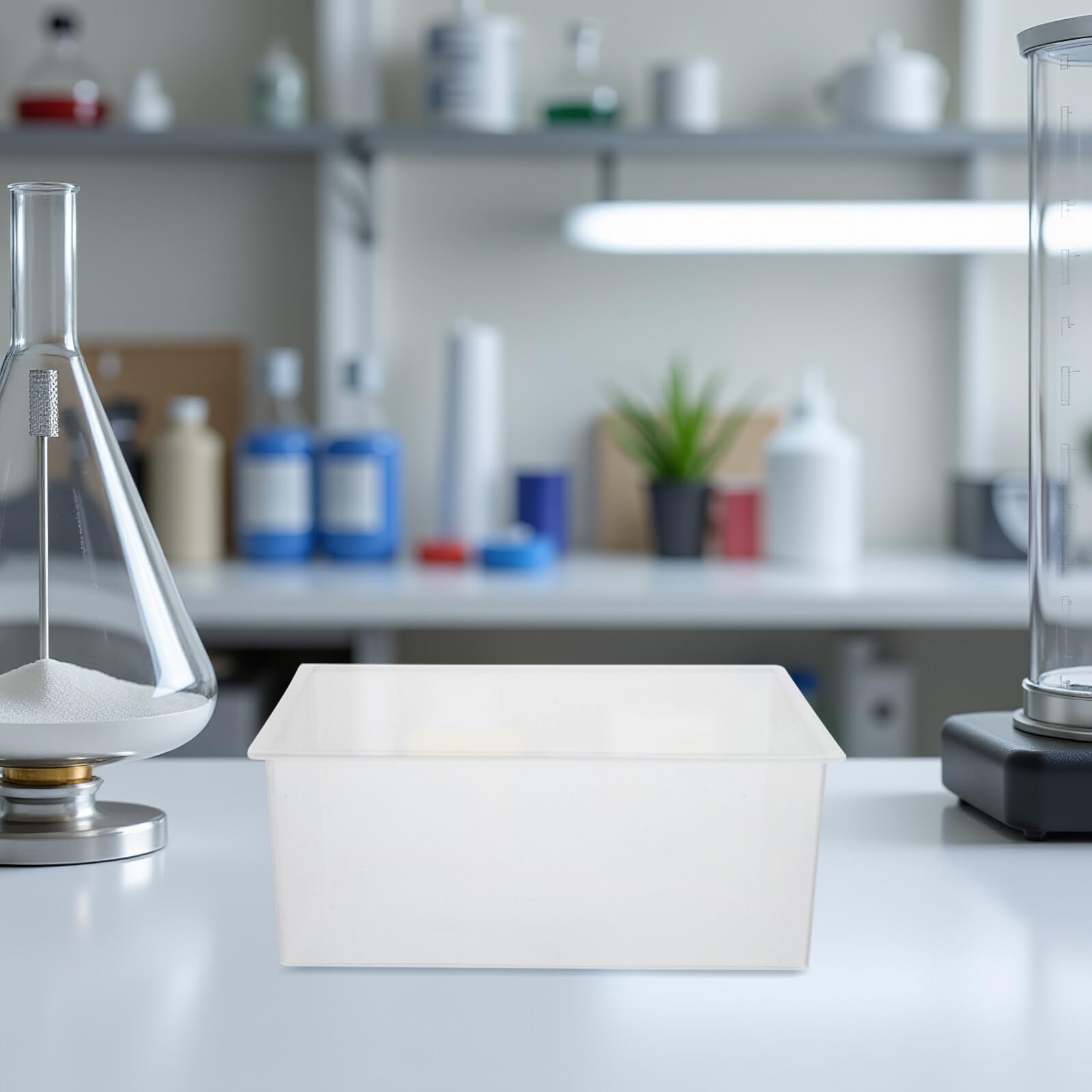 Alipis 4 Piezas Cuencos de Plástico Transparentes Cuadrados para Laboratorio Resistentes Químicos Apilables y Duraderos de Unidades para Experimentos Científicos y Lavado de Material