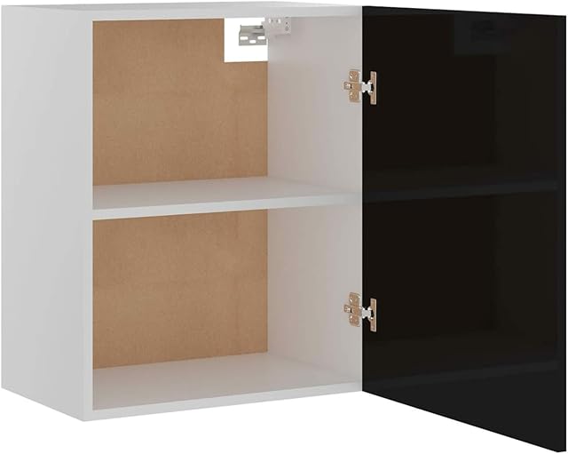 Tidyard Kitchen Cabinets 2 pcs High Gloss Black 50x31x60 cm Chipboard