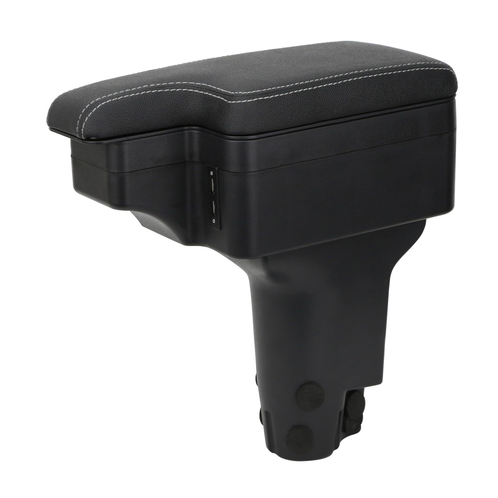 YJYWZH compatibile con FIAT 500 Bracciolo Auto Centrale 2012-2024 Braccioli, con Base di Montaggio Dedicata, 5 Porte USB, Doppio vano Portaoggetti Nero con Cuciture Bianco