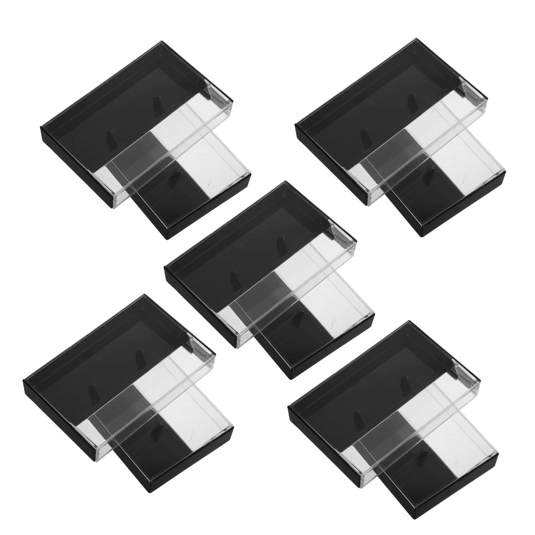Boîte de Rangement en Plastique Noir 10pcs Multifonctionnelle Sensation Confortable Design Rétro Élégant pour Organiser Vos Enregistrements pour Cassettes Audio