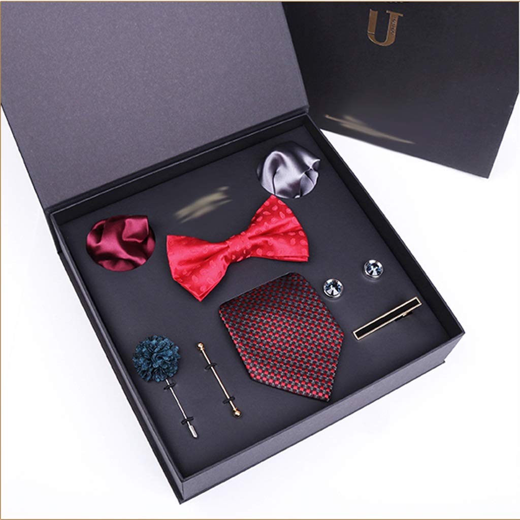 Corbatas de negocios, Conjunto de caja regalo for hombre, cuello tejido seda, traje for boda, fiesta, negocios, grupo