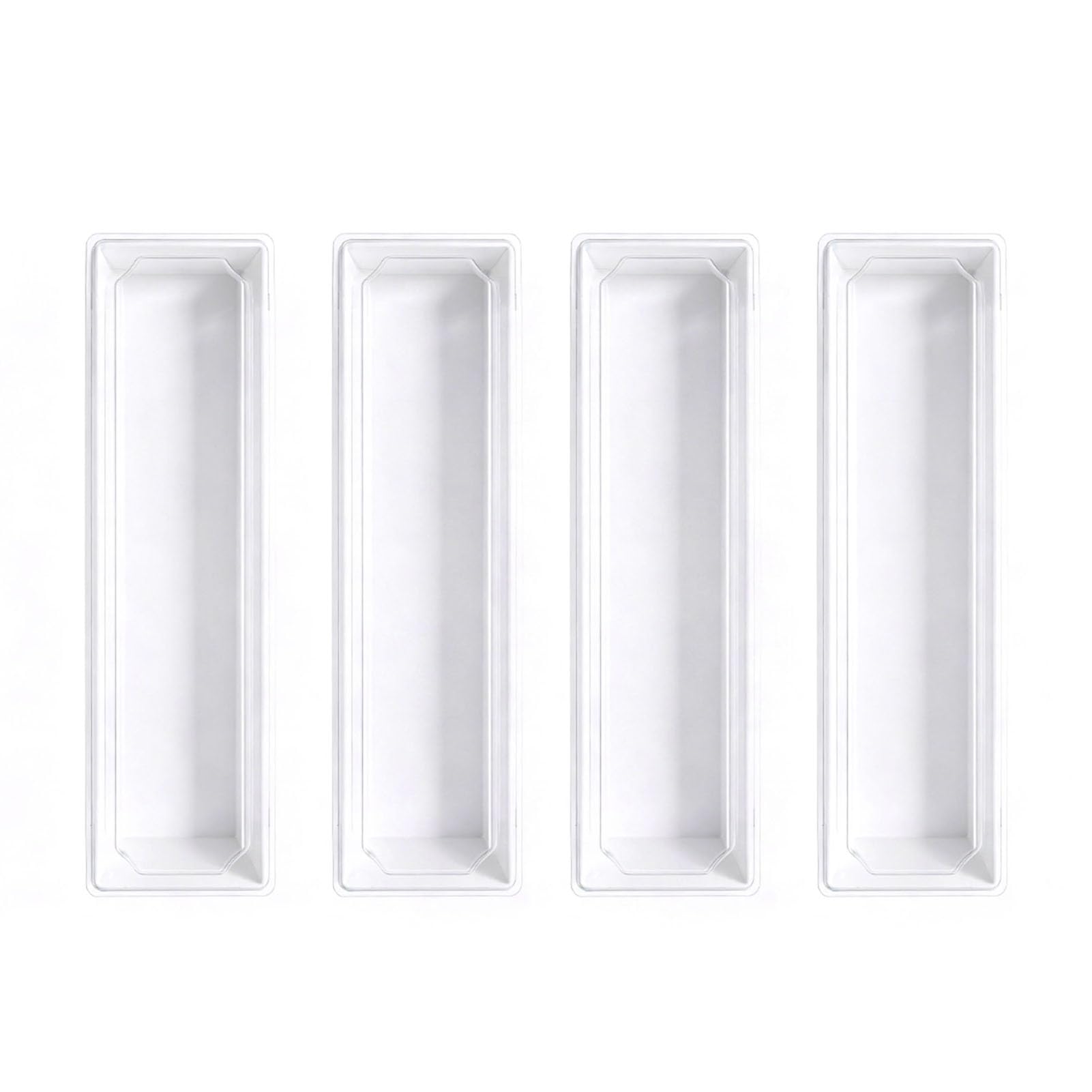 GOWENIC 50 Cajas de Golosinas con Tapas Transparentes | Recipientes de Papel para Postres, Fresas y Trufas con Chocolate (WHITE 28 * 5,3 * 5cm)