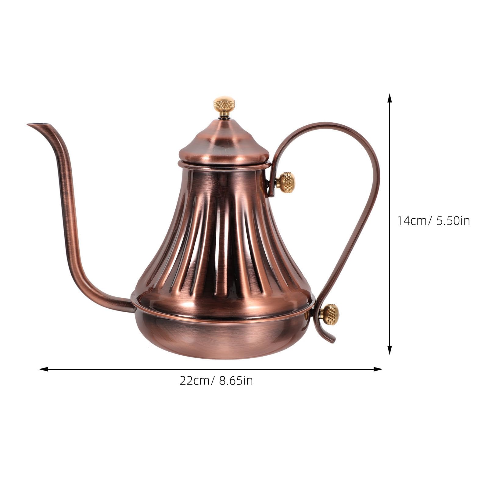Tetera de Acero Inoxidable Boquilla Larga y Tapa para Café