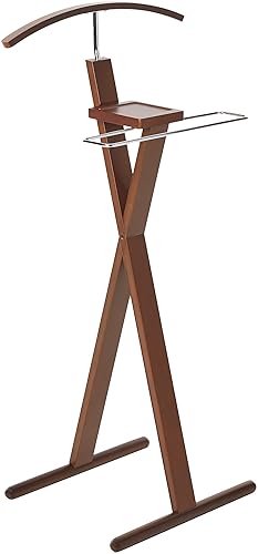 Proman Products Josh Freestanding Wooden Valet Stand Organizer with Tray,