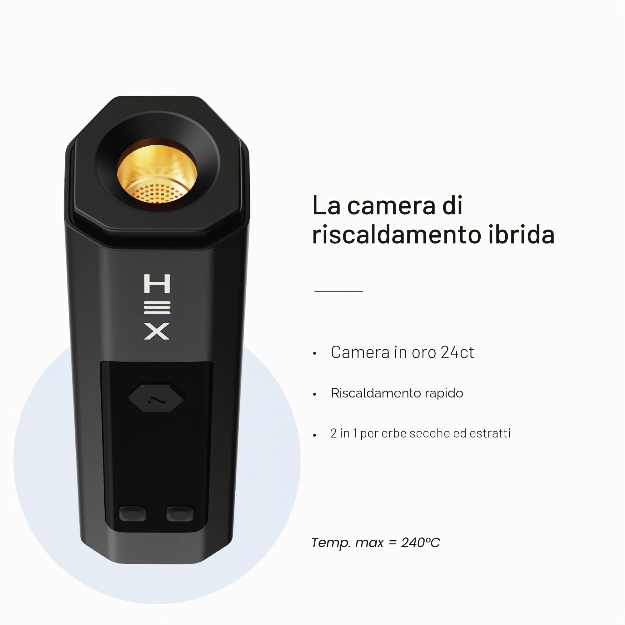 Nectar Hex Vaporizzatore Erba 2-in-1 | Kit Base + 2 Anni di Garanzia | Forno in Oro 24 carati, Ricarica Rapida, Riscaldamento Ibrido, Flusso D'aria Regolabile + 60 Minuti di Utilizzo