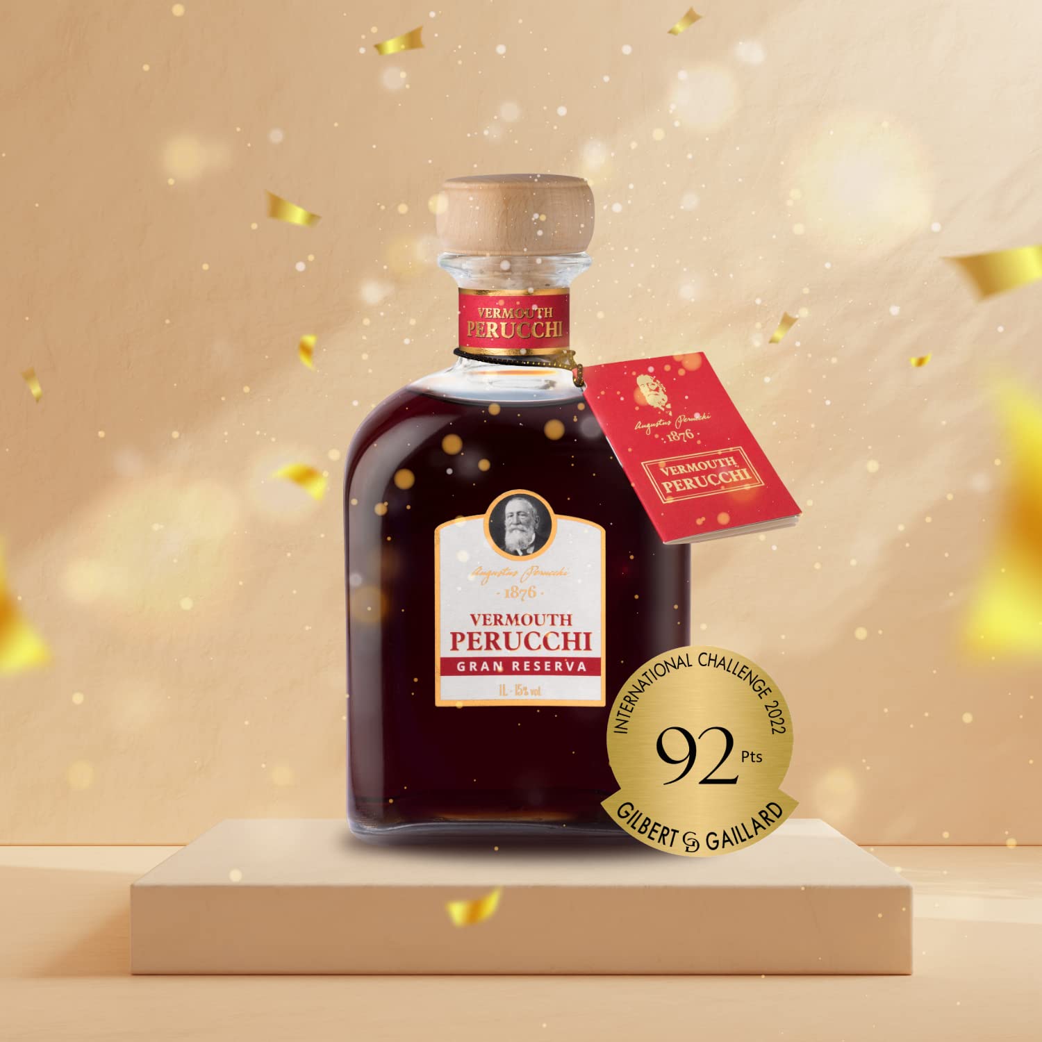Vermouth Perucchi Gran Reserva Dorado – Pack 3 botellas – Elaborado en España – 15% Alcohol – Crianza media de 3 años por metodo solera – Selección Vins&Co – 1000 ml