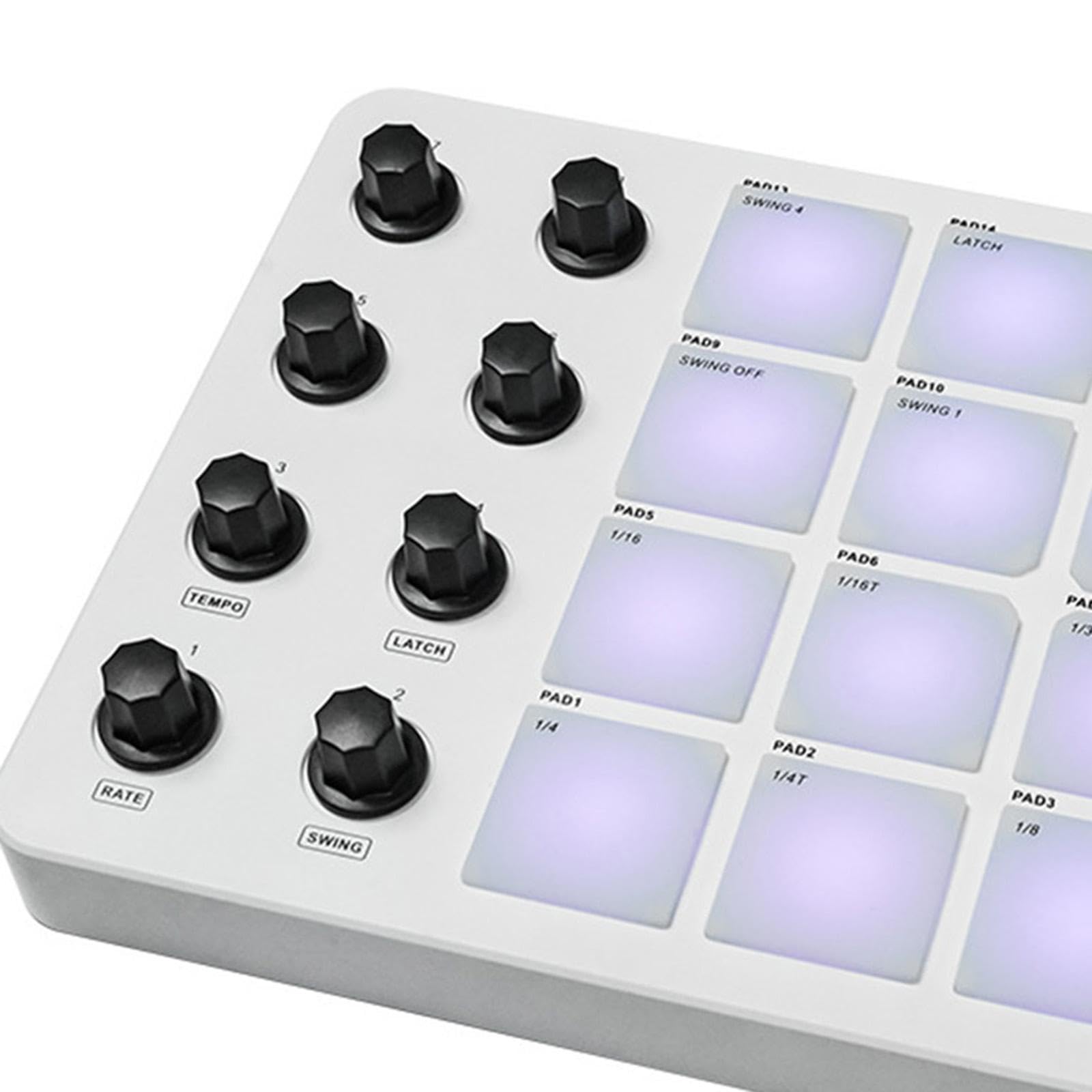 harayaa Controlador de Pad MIDI, Pad Controlador MIDI USB con 16 Pads de RGB, Máquina para Crear Ritmos de Pad MIDI para Producción