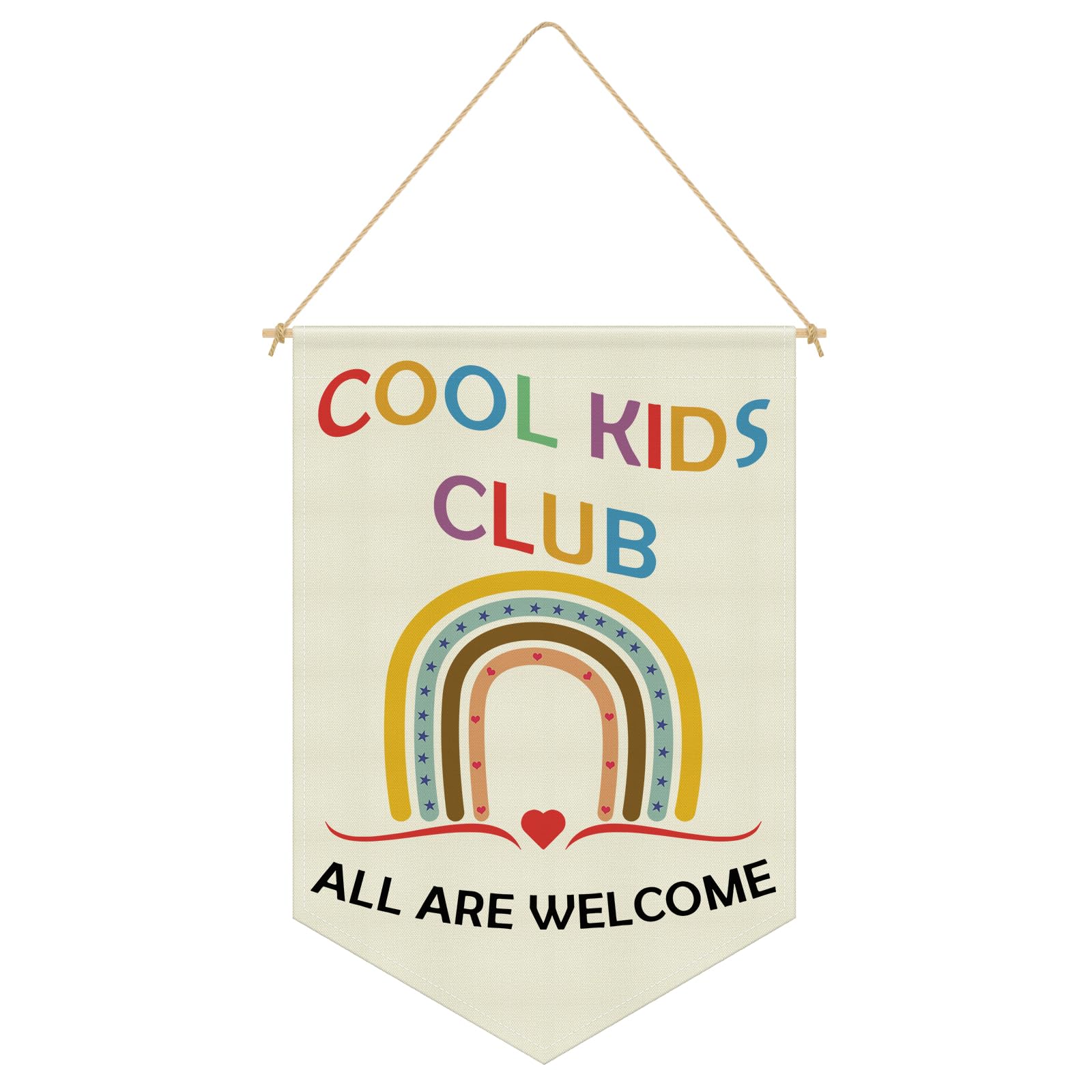 Kids Playroom Wall Decor Boys Room Wall Decor Hanging Pennant Flag Banner Welcome Sign Hanging Banner for Boys Bedroom Nursery Playroom Classroom Home School Decorations Linen Cotton Flag