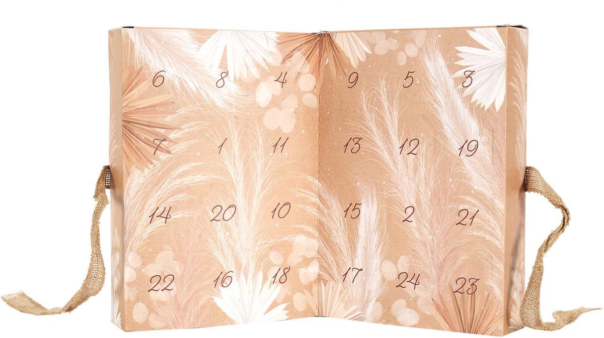 Luxuriöser Adventskalender mit 24 exklusiven Duftkerzen – Elegantes Design und erlesene Winterdüfte – Beige