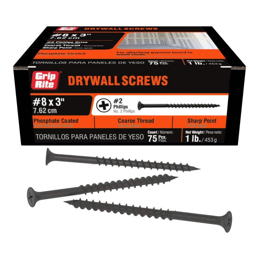 Drywall Screws - #8 x 2-1/2" - Grip-Rite -18