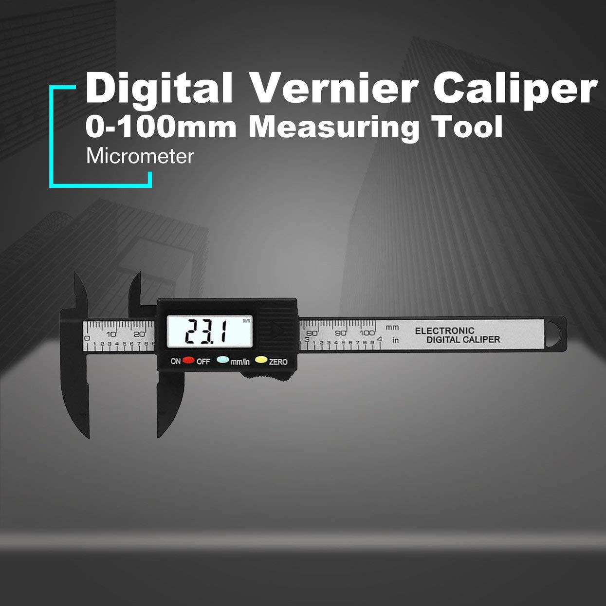 Digitale diktemeter schuifmaat, Micro elektronische dikte meten schuifmaat 0~25 mm 0,01 mm, voor edelsteen meting en kleine werkstuk meting
