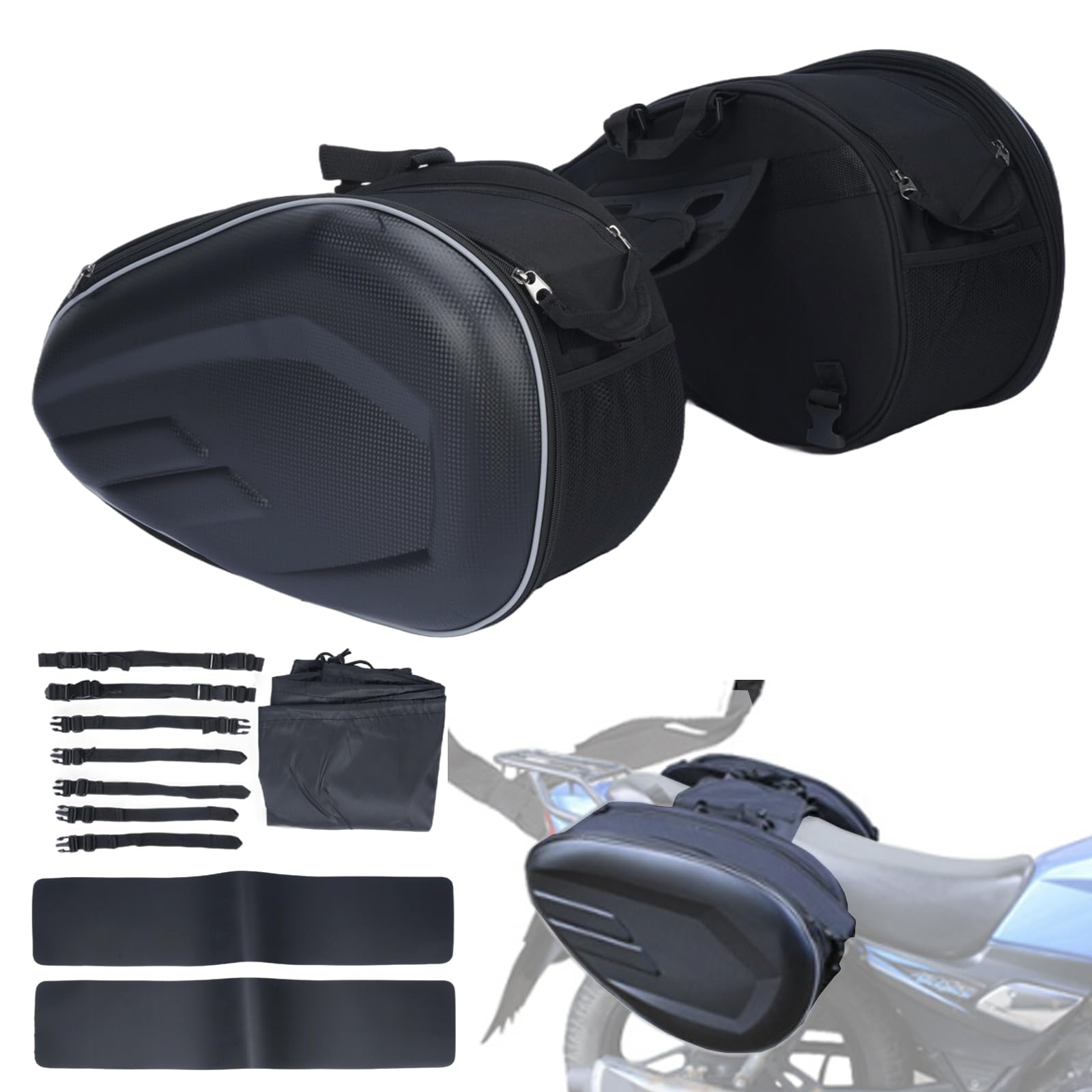 Borse da moto 36L-58L espandibili per moto, borsa laterale impermeabile per casco integrale wit impermeabile, custodia universale per moto