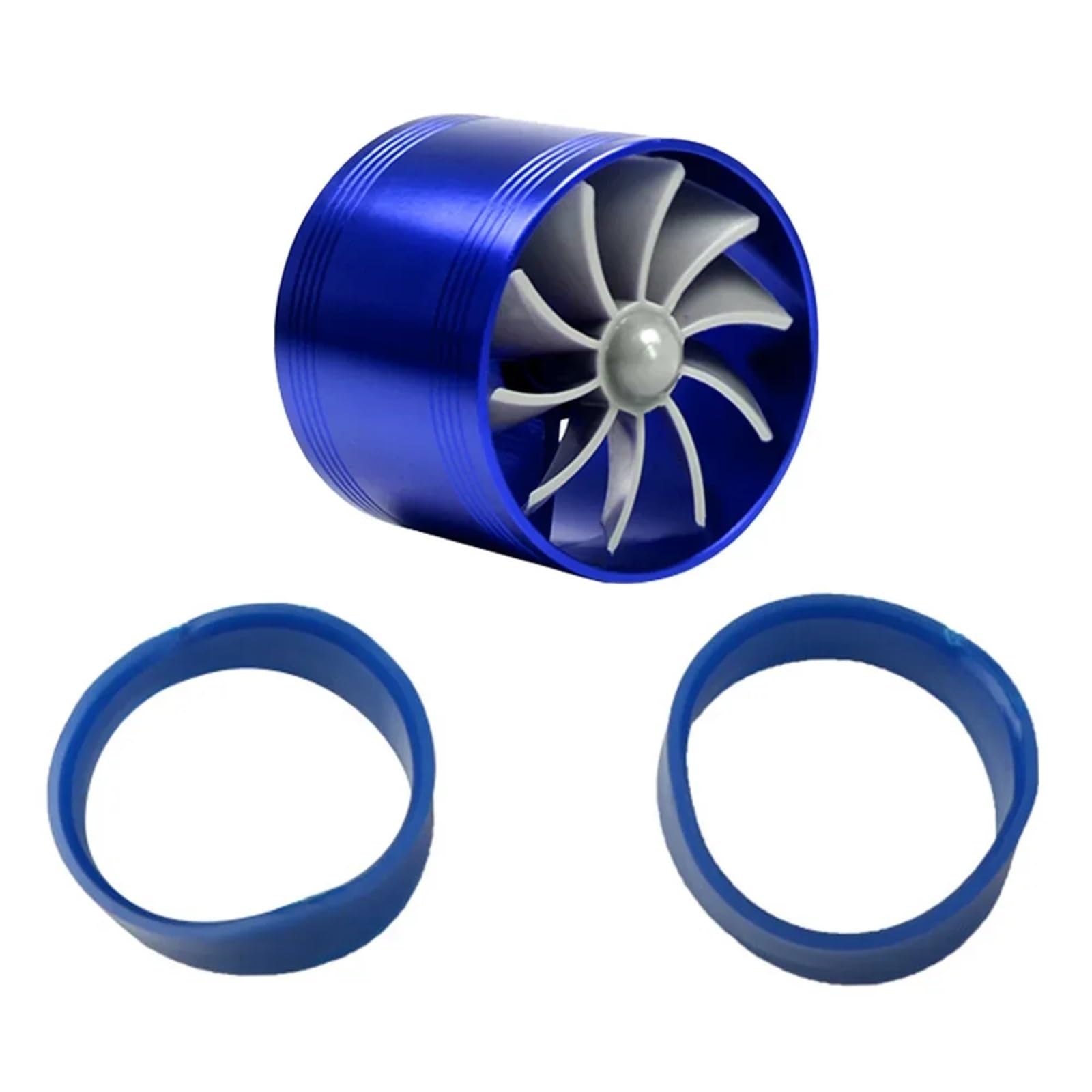 Turbocharger zestaw Jednostronny Wlot Powietrza Do Samochodu Turbosprężarka Gaz Paliwo Olej Oszczędność Wentylator Silnik Turbina Moc Akcesorium Silnik turbo(Blue)