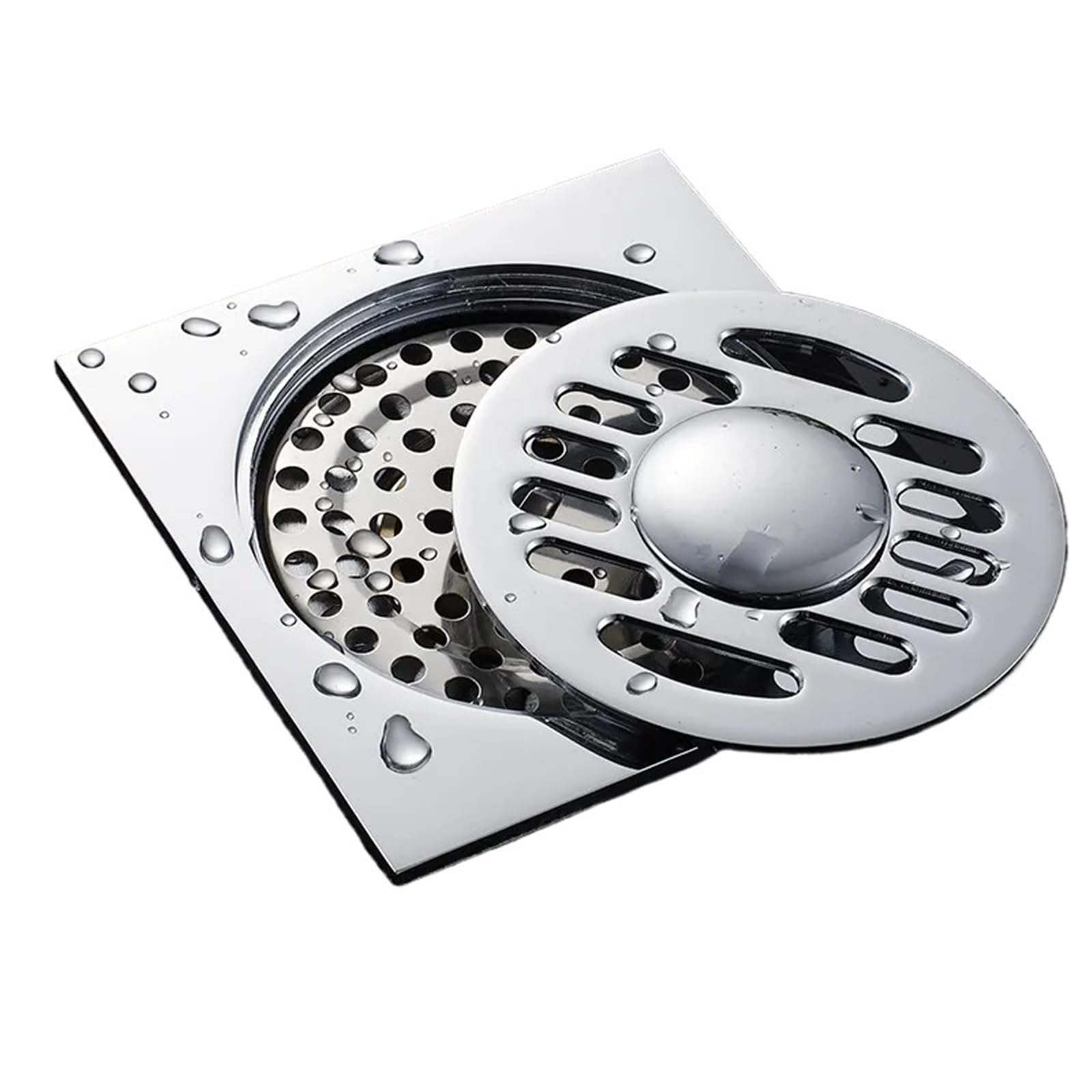Drainage grates Bathroom Floor Shower Drain Waste Anti-odor Bathtub Drainer Stainless Steel Square Drainage(10x10cm A4)