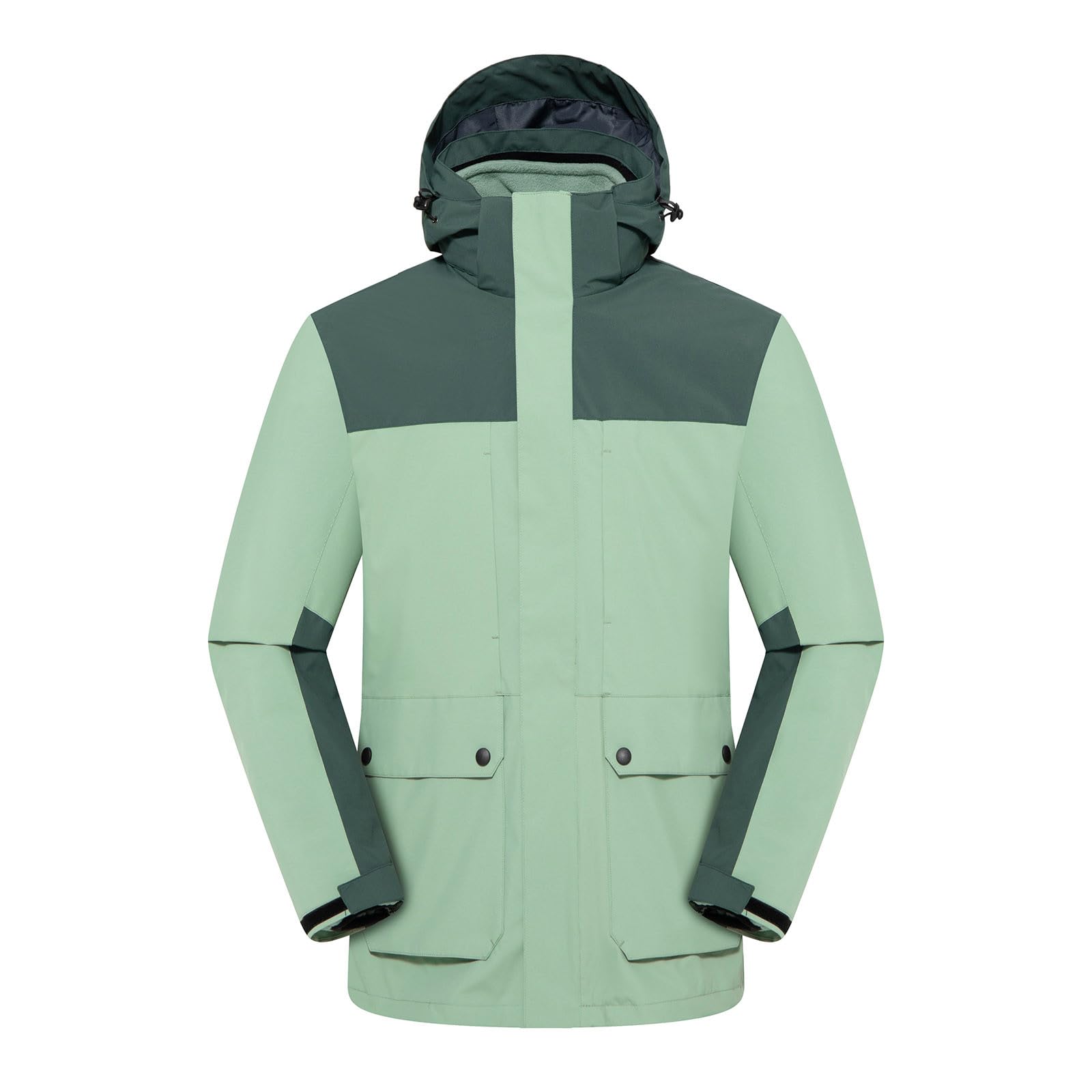 Générique Veste 3 en 1 Homme Polaire Amovible, Bicolore, Imperméable Coupe Vent, Multi Poches, Idéal Randonnée Alpinisme Travail