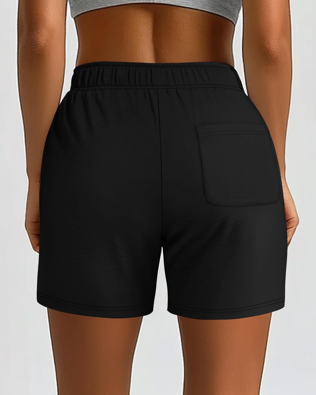 Neer 3 Pack Women's Sweat Shorts, Summer Drawstring Shorts with Pocket Loose Athletic Lounge Casual Running Bottoms - Image 4