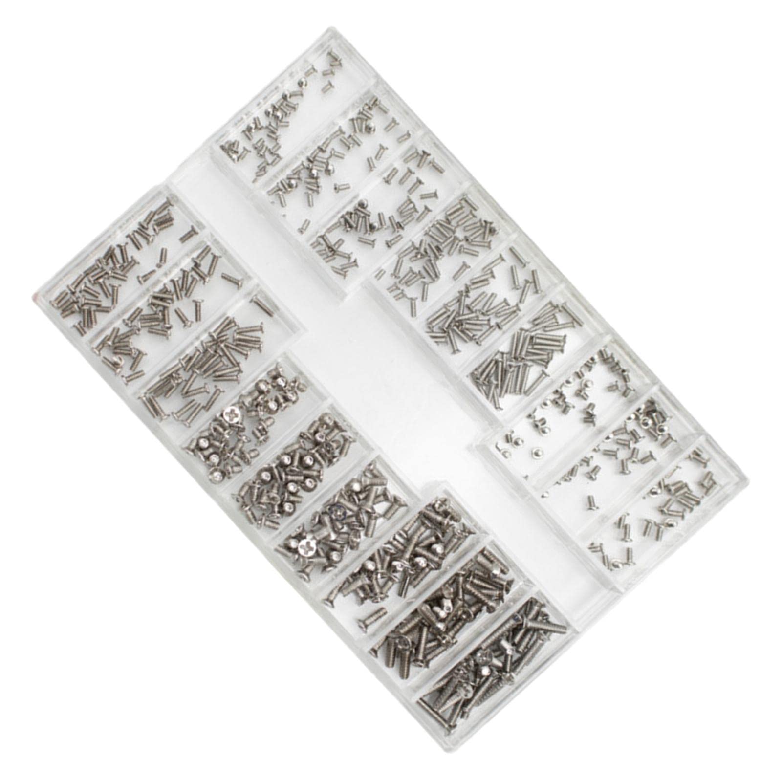 500 Pieces 18 Sizes Mini Screw Nuts Rust Proof Universal for Notebook Glass Style B-image-45